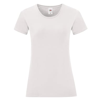 Fruit Of The Loom Damen T-Shirt Iconic, kurzärmlig (Weiß)