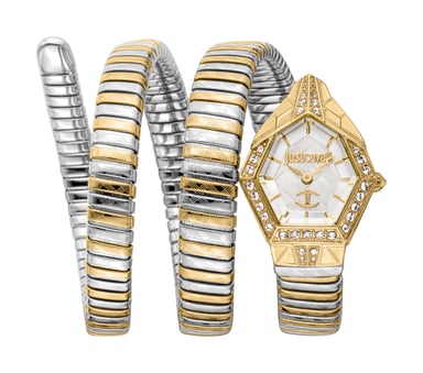 Just Cavalli Damen Schlange 316L Edelstahl Uhr