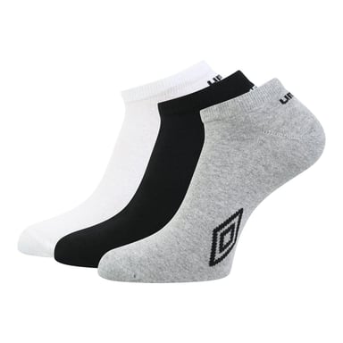 Umbro - Sneaker-Socken für Herren/Damen Unisex (3er-Pack) (Weiß/Schwarz/Grau)