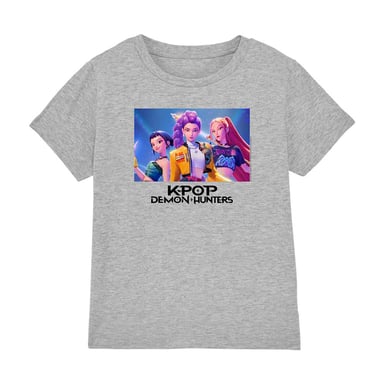 K-Pop Demon Hunters - T-Shirt für Kinder (Grau meliert)