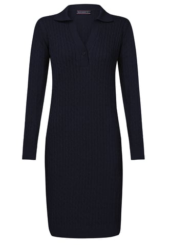 Kleid Langärmeliges Kabelstrickkleid