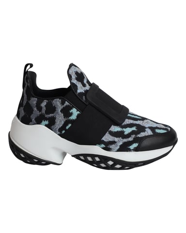 Roger Vivier Run Viv aus blauem Polyester mit Leopardenmuster
