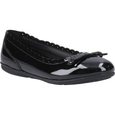 Hush Puppies Lillie Ballerina Patent Mädchenschwarze Ballettschuhe Aus Leder