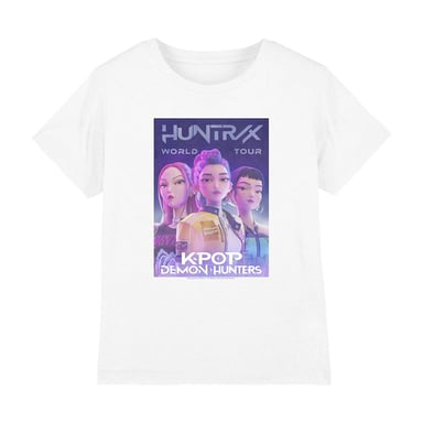 K-Pop Demon Hunters - "World Tour" T-Shirt für Kinder (Weiß)