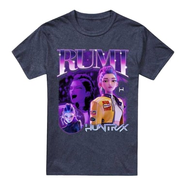 K-Pop Demon Hunters - "Huntr/X" T-Shirt für Herren/Damen Unisex (Marineblau Meliert)