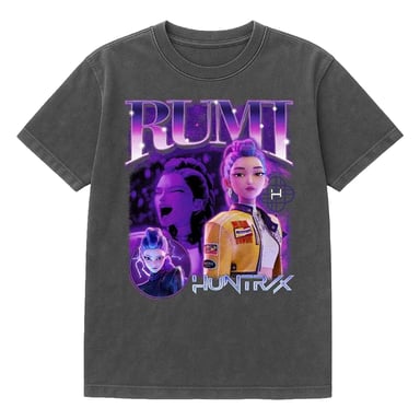 K-Pop Demon Hunters - "Huntr/X" T-Shirt für Herren/Damen Unisex (Vintage-Waschung/Schwarz)