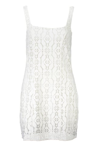 Spitzen-Minikleid armellos quadratischer Ausschnitt