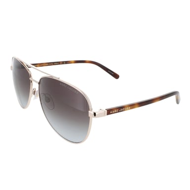 Marc Jacobs – Sonnenbrille mit braun-blaugrünen Gläsern und Havanna-Detail in Gold