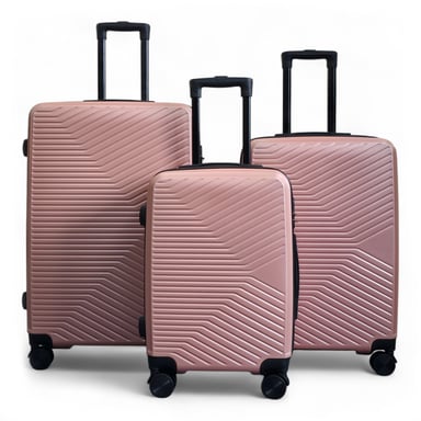 Hartschalenkoffer in Roségold, robust, 8 Rollen, Handgepäck, Taschenset