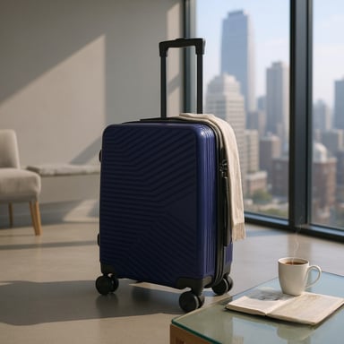 Hartschalen-Handgepäckkoffer, Marineblau, 48 x 37 x 20 cm, geeignet für Easyjet, Ryanair