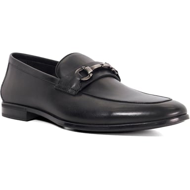 Dune Seymore Leder Herrenschuhe Schwarz Slip-On