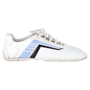 Prada Rev Low-Top Sneakers aus weißem Leder