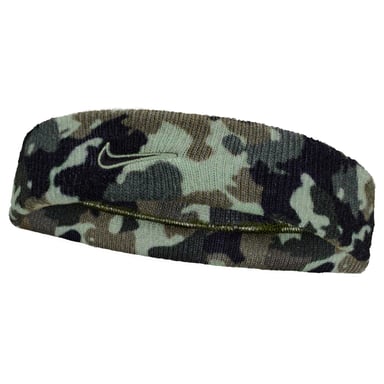 Nike - "Classic" Stirnband, Tarnmuster, Dri-FIT (Ölgrün/Schwarz)
