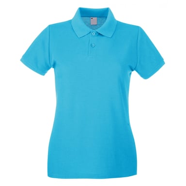 Fruit of the Loom - Poloshirt für Damen kurzärmlig (Zyan)
