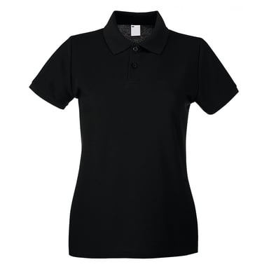 Fruit of the Loom - Poloshirt für Damen kurzärmlig (Schwarz)