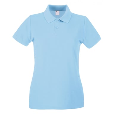Fruit of the Loom - Poloshirt für Damen kurzärmlig (Hellblau)