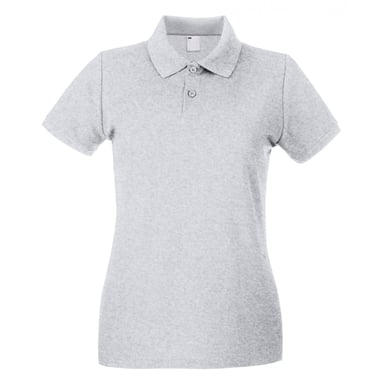 Fruit of the Loom - Poloshirt für Damen kurzärmlig (Grau meliert)