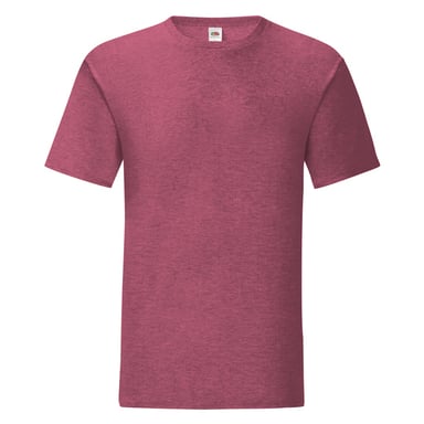 Fruit Of The Loom Herren T-Shirt Iconic (Burgunderrot meliert)