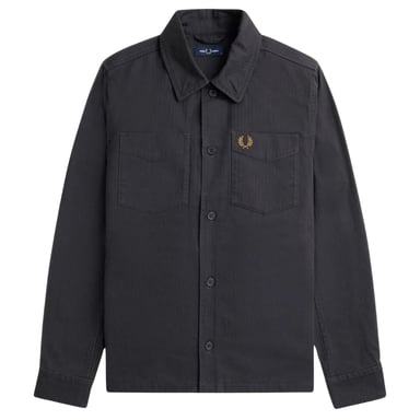 Fred Perry - Hemdjacke Mit Fischgrätenmuster Und Ankermuster In Grau