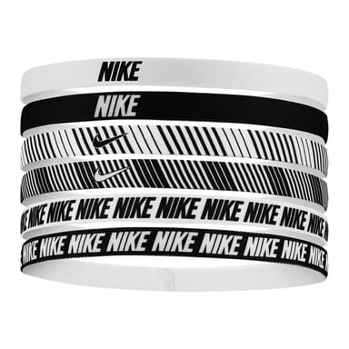 Nike Gedrucktes Flex Classic Stirnband (Packung mit 6) (Weiß/Schwarz)