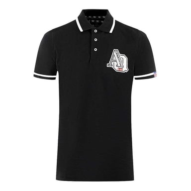 Aquascutum - "AQ 1851" Poloshirt für Herren/Damen Unisex, Mit kontrastfarbenen Streifen (Schwarz)