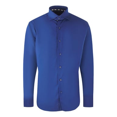 Aquascutum Herren Unifarben Langarmhemd (Marineblau)