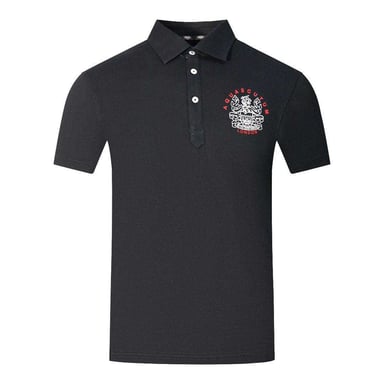 Aquascutum Unisex Erwachsenen Aldis London Logo Poloshirt (Schwarz)