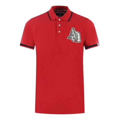 Aquascutum Unisex Erwachsenen AQ 1851 Besticktes Polo-Shirt mit Kontrastkragen (Rot)