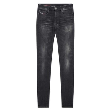 Diesel Herren Sleenker Zerstörte Denim Verstärkte Jeans (Schwarz)