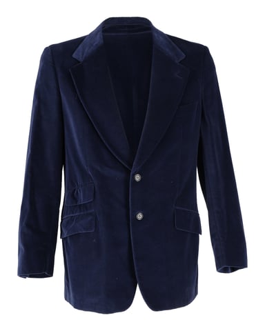Gucci Einreiher-Samtblazer aus Baumwolle in Marineblau
