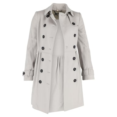Burberry Doppelreiher-Trenchjacke aus grauer Baumwolle
