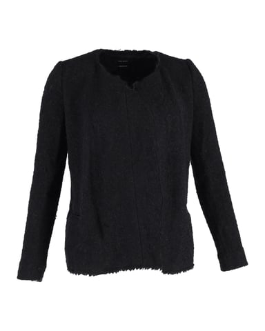 Isabel Marant Offenes Vorderjacke aus schwarzer Wolle