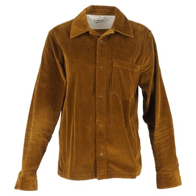 Acne Studios Denver Knopf-down Überhemd aus braunem Cordstoff