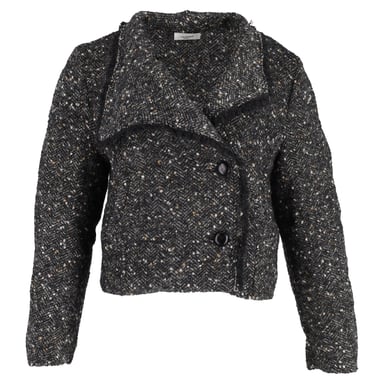 Isabel Marant Étoile Edith Tweed-Jacke aus schwarzer Wolle
