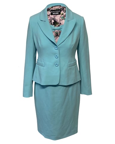 Boutique Moschino Kleid und Blazer-Set aus blauer Triacetat-Qualität