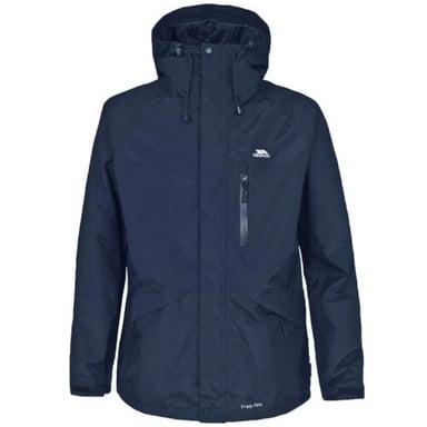 Trespass Mens Corvo Hooded Full Zip wasserdichte Jacke / Mantel (Navy)