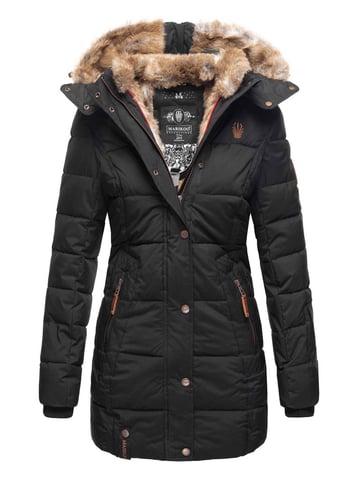 Marikoo Damen Winterjacke mit Kapuze & Kunstfell-Innenfutter
