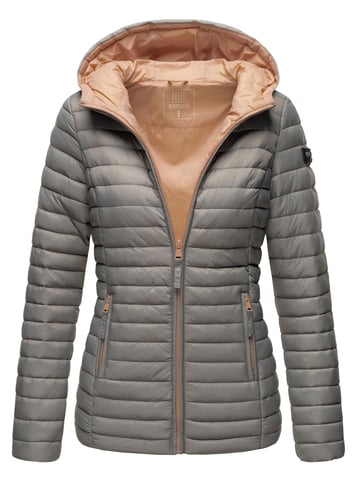Marikoo Damen Steppjacke – Asraa, leicht mit Kapuze & Kontrastfutter