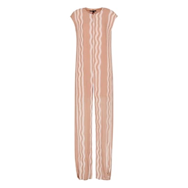 Armani Exchange Damen Kontrast-Streifen Jumpsuit (Creme)