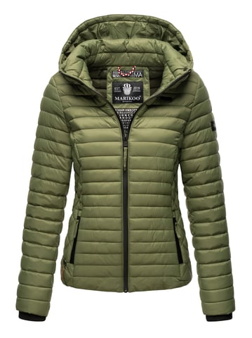 Marikoo Damen Steppjacke Samtpfote mit abnehmbarer Kapuze & Rippbündchen
