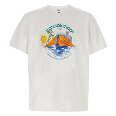 Casablanca - Weißes T-shirt Mit Oasis-print