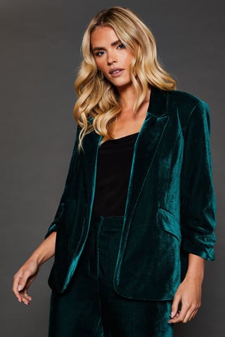 Petite Velvet Blazer