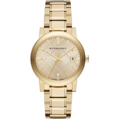 Burberry BU9033 The City Gelbgold Unisex-Uhr - Swiss Made Luxus-Uhr