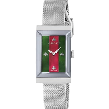 Gucci G-Frame Damenuhr YA147401 - Eleganter silberner Zeitmesser