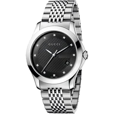 Gucci YA126405 G-Timeless Herrenuhr mit schwarzem Zifferblatt