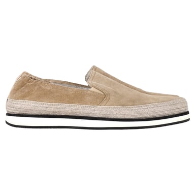 Prada Sport Espadrille Slip-On Sneakers in beigem Wildleder