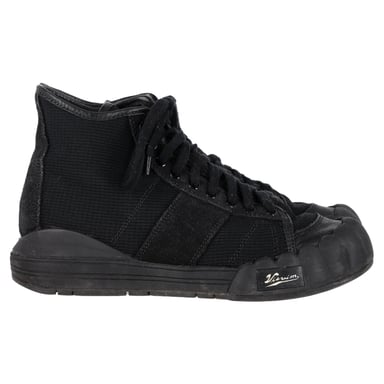 Visvim Lanier High-Top-Sneaker mit Lederbesatz aus schwarzem Canvas
