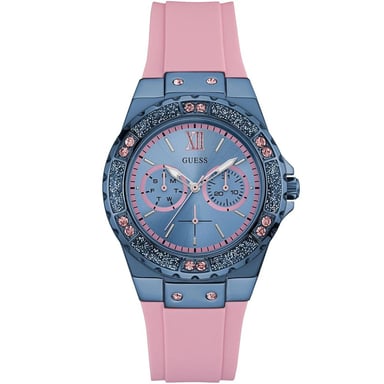 Stilvolle Guess Limelight Crystals Pink Damenuhr W0775L5
