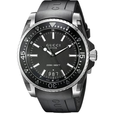 Gucci Dive Schwarze Herrenuhr YA136204 - Stilvoller und langlebiger Zeitmesser