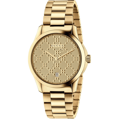 Gucci G-Timeless YA126461 Unisex-Uhr mit gelbgoldenem Zifferblatt